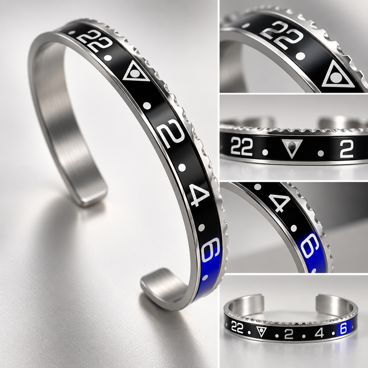 Bracelet LGT Batman en Acier Inoxydable 316L – Bleu & Rouge – Bracelet Rigide