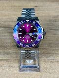 LGT Joker – Montre automatique NH35 – Cadran violet – Lunette violet et bleue – Bracelet Jubilee en acier inoxydable