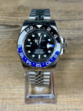 LGT Batman – Montre automatique NH35 – Cadran noir – Lunette noire et bleue – Bracelet Jubilee en acier inoxydable